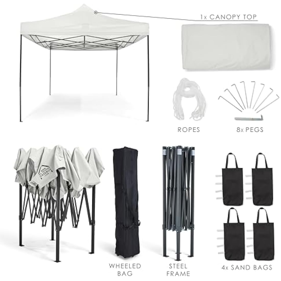 All Seasons Gazebos, 3x4.5m, Heavy Duty, Fully Waterproof, PVC Coated, Premium Pop Up Gazebo Carry Bag With Wheels