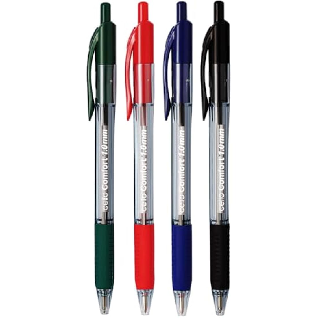 Cello Assorted Coloured Ballpoint Pens - Premium Retractable Biro Pens with Ergonomic Grip, Medium Point 1.0mm, Pack of 12 - Ideal for Office, School & Home Writing Multicolour pens