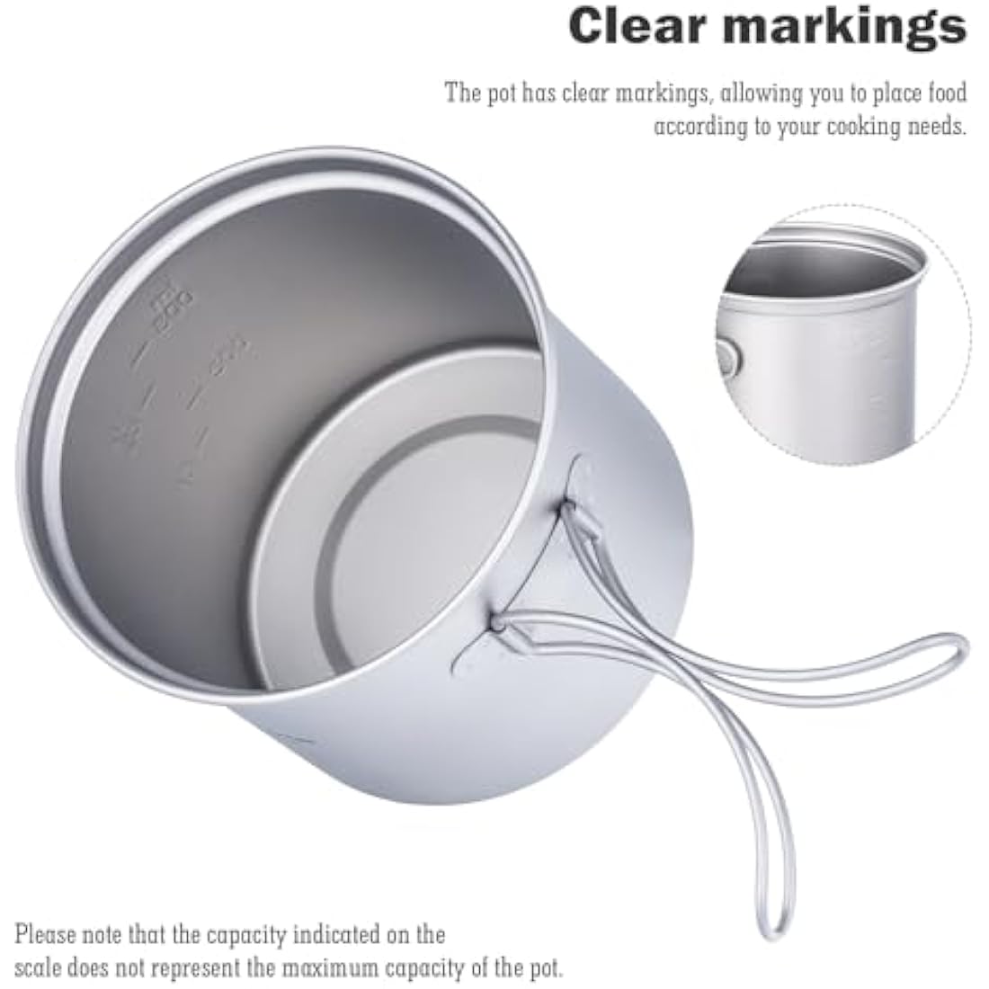 iBasingo Titanium Camping Pots Pans Set Lightweight Outdoor Backpacking Cookware with Folding Handle Compact Cooking Mess Kit Portable Travel Cookset, Rust-proof, Non-toxic