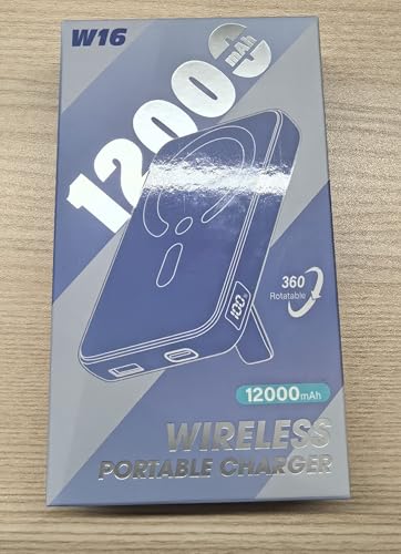 For Magsafe Power Bank, Portable Charger 12000mAh, 22.5W Fast Charging Battery Pack with USB-C Input & Output, LED Display for iPhone 16/15/14/13/12 Pro/Pro Max