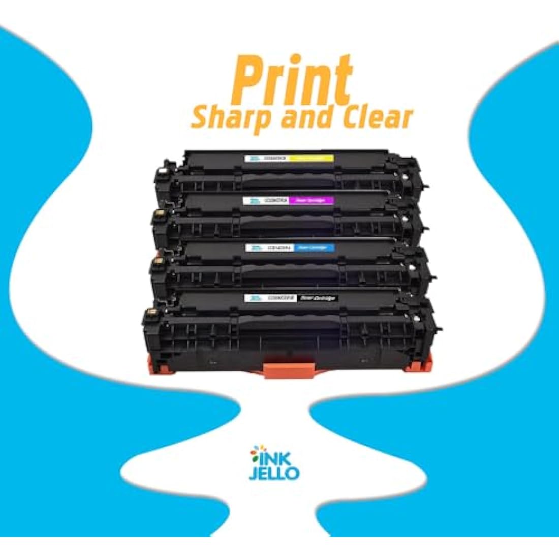 Inkjello Compatible Toner Cartridge Replacement for HP Colour LaserJet CM2320 CM2320fxi CM2320n CM2320nf CP2020 CP2025 CP2025dn CP2025n CC530A CC531A CC532A CC533A CRG 718 (BK/C/Y/M, 4-Pack)