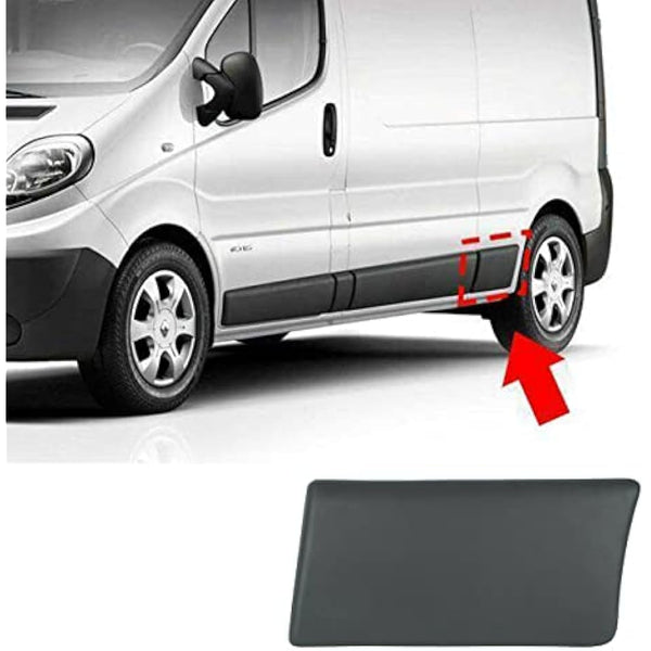 MKAREPART Rear Left Side Trim Moulding Panel Protective Strip for Long Body Compatible with Vivaro Trafic MK2 Primaster 2001-2014 (Rear Left LWB)