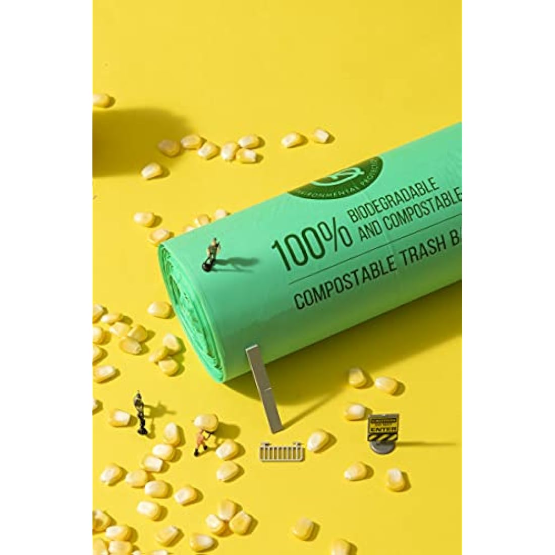 150 Bags Compost Bin Liners 6L 8L 10L 30L Kitchen Waste Bags 100% Biodegradable Bags with EN13432 Certification (10L)