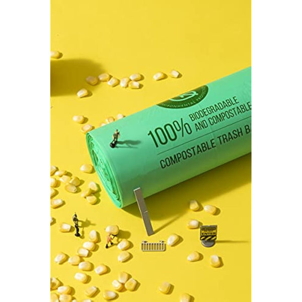 150 Bags Compost Bin Liners 6L 8L 10L 30L Kitchen Waste Bags 100% Biodegradable Bags with EN13432 Certification (6L)