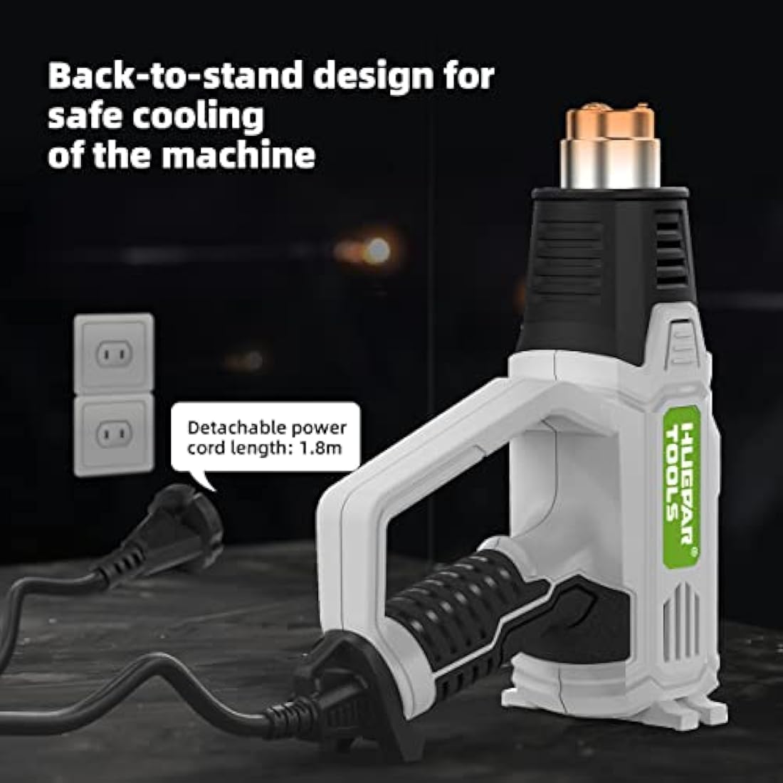 Heat Gun, Huepar Tools 2300W Professional Hot Air Gun 50℃-660℃ with Large Digital LCD Display Industrial Hot Air Gun Kit Variable Temp. Control, with 10 Accessories and Carry Case, Gift for Women, Men