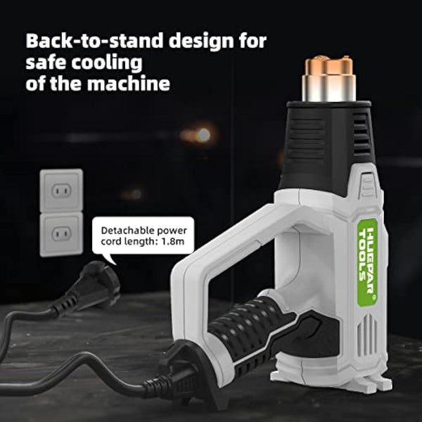 Heat Gun, Huepar Tools 2300W Professional Hot Air Gun 50℃-660℃ with Large Digital LCD Display Industrial Hot Air Gun Kit Variable Temp. Control, with 10 Accessories and Carry Case, Gift for Women, Men