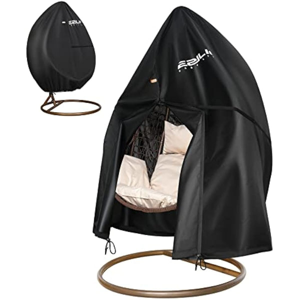 Ezilif Egg Chair Cover, 420D Heavy Duty Oxford Egg Chair Covers Waterproof, Hanging Egg Chair Cover with Waterproof Zipper, UV-Anti & Windproof Cover for B&M & Aldi Swing Chair, 190 x 115cm