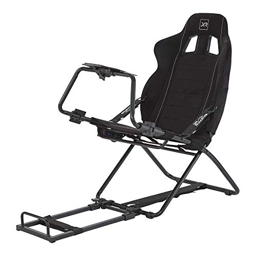 X-Rocker CHICANE Racing Sim Cockpit Racing Chair, Racing Rear Seat Frame for Steering Wheel Stands, Driving Simulation Chair with Adjustable Sliders and Adjustable Height for Racing Rig - BLACK