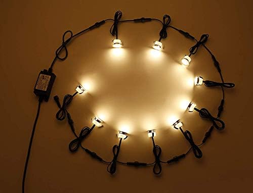 INDARUN Warm White Led Decking Lights Waterproof IP67 0.6W Ø31MM - Lighting for Terrace/Patio/Path/Wall/Garden/Decoration, 30 Packs