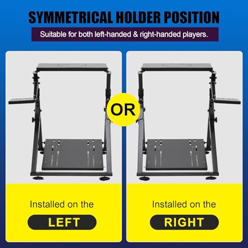 GTPLAYER Steering Wheel Stand for G25 G27 G29 G920 Foldable Racing Gaming Wheel Stand with Adjustable Height/Angle, Driving Simulator