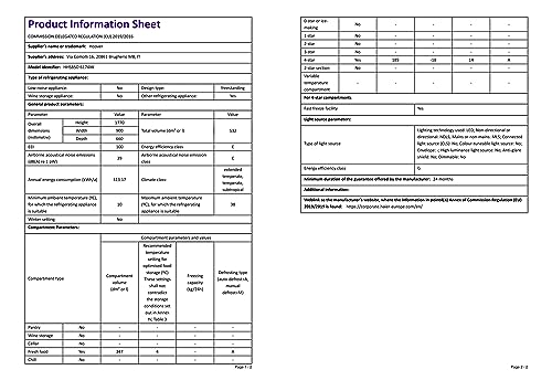 Hoover H-FRIDGE 500 MAXI Freestanding American Fridge Freezer with Water Dispenser, Side by Side, Total No Frost Technology, E Class, 532L Total Capacity, Inox, 91x67x177 cm - HHSBSO6174XWDK-1