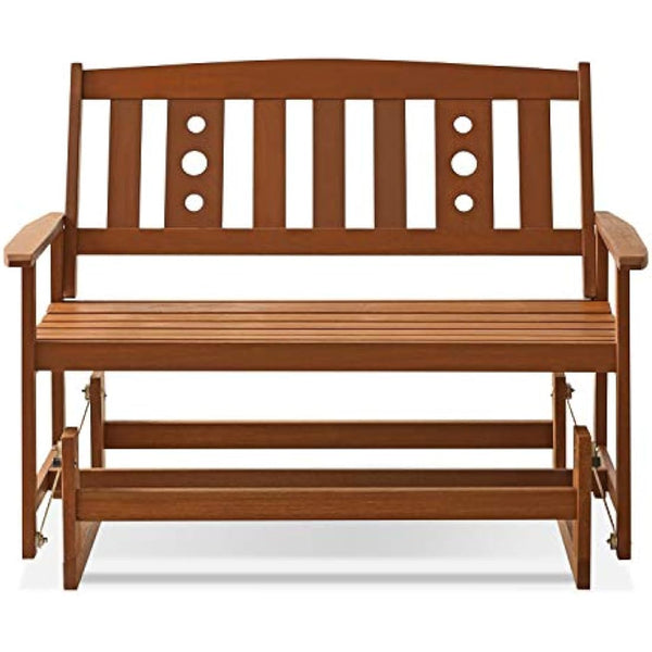 Furinno Outdoor Hardwood New Mexico Glider, Wood, Natural, 111.76 (W) x 91.49 (H) x 70 (D) cm