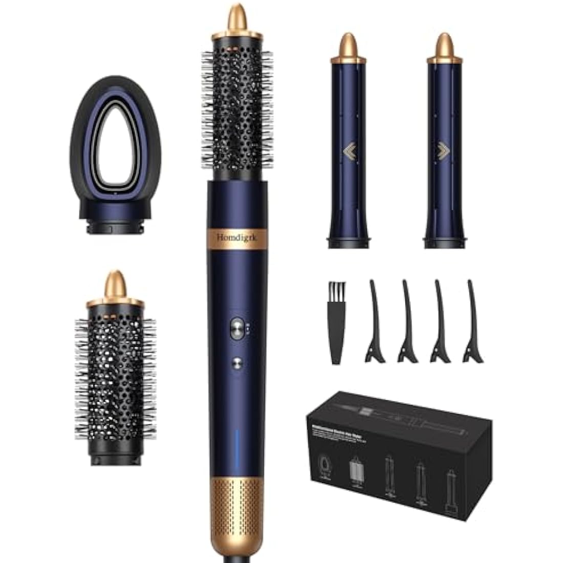 Air Styler-1300W 4 in 1 Hair Styler with 110000U/Hair Styler Curling Wands for Curling,Straightening,Volumizing and Drying-Hair Curler-Ionic Technology,Air stylers for All Hair Type(Dark Blue)