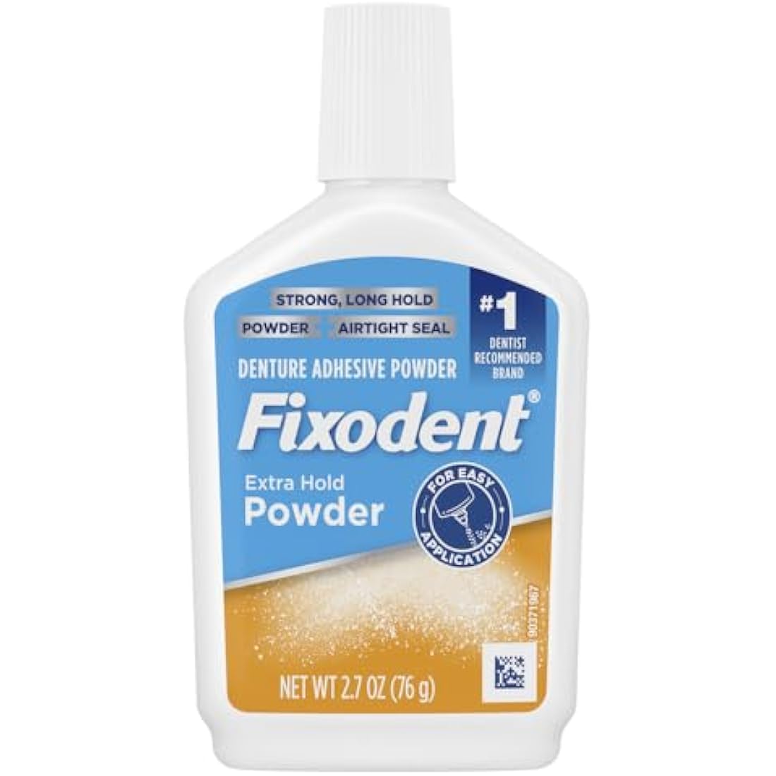 Fixodent Extra Hold Denture Adhesive Powder 2.7 Oz (Pack of 4)