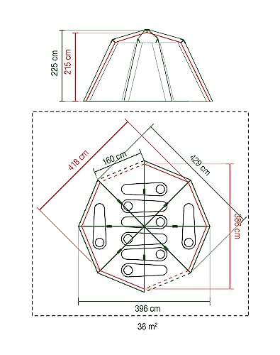Coleman Tent Octagon, 6 Man Festival Dome Tent, 6 Person Family Camping Tent with 360° Panoramic View, Stable Steel Pole Construction, Sewn-in Groundsheet, 100 Percent Waterproof