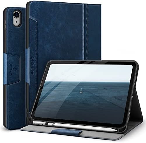Antbox Case for iPad (A16) 11th Generation 11'' 2025/ iPad 10th Generation 10.9'' 2022 with Built-in Pencil Holder Auto Sleep/Wake Function PU Leather Smart Cover (Blue)