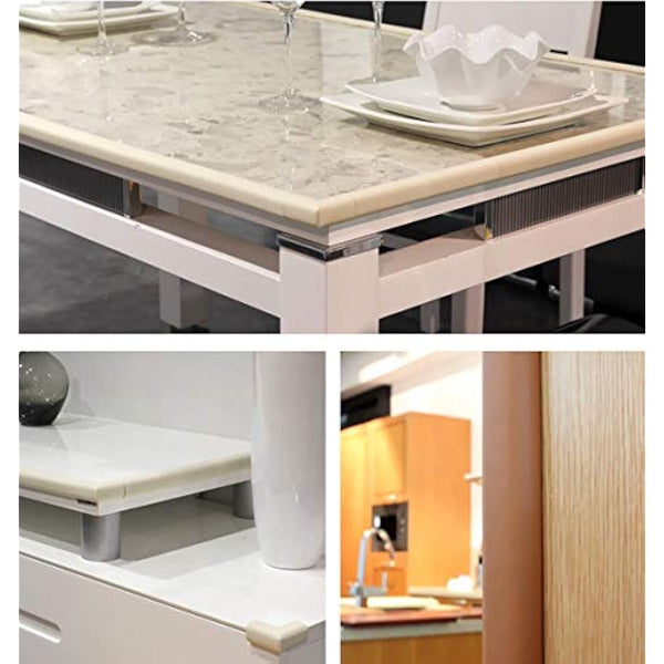 M2cbridge L Shape Extra Thick Furniture Table Edge Protectors Foam Baby Safety Bumper Guard 2 M (wood)