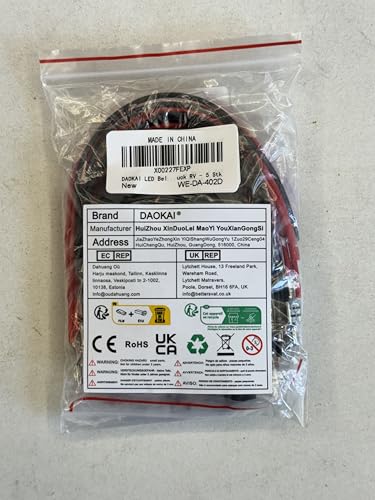 DAOKAI LED Lighted Rocker Switch 12V 30A SPST 3 Pin ON Off Toggle Switch Illuminated Red Lighted Oval Shaped Switch for Automotive Truck RV Boats - 5pcs