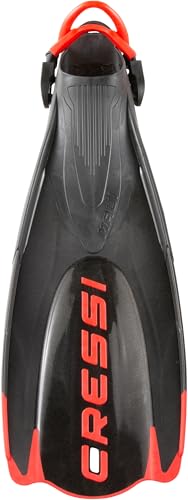 Cressi Maui Fins - Adult Adjustable Diving/Snorkelling Flippers Fins With EBS System, Black / Red, S/M