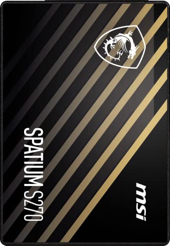 MSI SPATIUM S270 SSD 480GB - SATA 3 2.5" Solid State Drive, 500MB/s Read & 450MB/s Write, 3D NAND, Built-In Data Security, MSI Center - 5 Year Warranty (250 TBW)