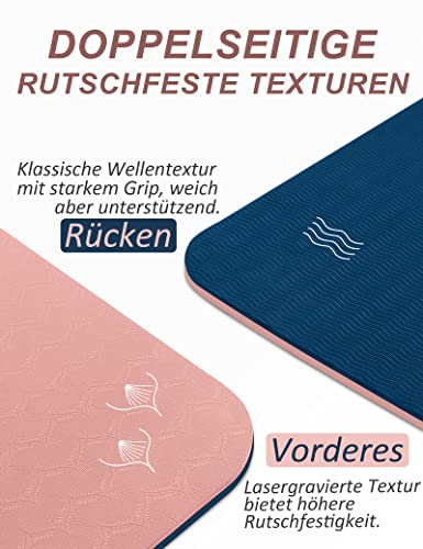 Non-Slip Yoga Mat with Carry Strap, 8 mm Extra Thick