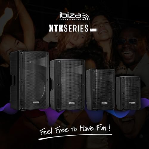 Ibiza - XTK8A-MKII- Active 8"/20cm SONO Speaker- 25mm Compression Tweeter- Bass Reflex System- USB, SD, Bluetooth- TWS- Handle and Wheels- NEW VERSION- Black- Parties, events,clubs,conferences,karaoke