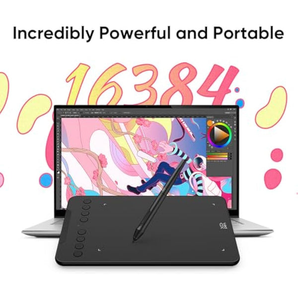 XPPen Deco mini7 V2 Graphics Drawing Tablet with with 7" Working Area, 16,384 Pen Pressure Levels, Supports Windows, Mac and Android