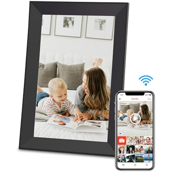 Frameo Digital Photo Frame WiFi, 10.1 Inch Digital Picture Frame, 1280x800 IPS LCD Touch Screen, Auto-Rotat Built in 32GB storage, Share Moments Instantly via Frameo App from Anywhere, Black