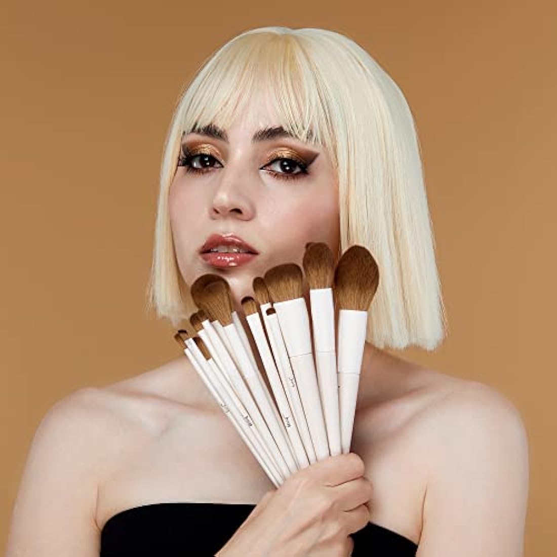 Jessup Makeup Brushes 14Pcs Make up Brushes Premium Synthetic Makeup Brush Set for Contour Concealer Foundation Eye Shadow Blending Liner Powder Blush Light Grey T329