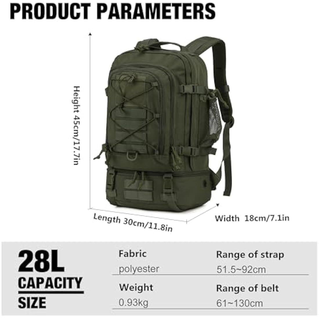 Mardingtop Military Backpack for Men, Tactical Army Backpack, Hiking Backpack with Shoe Compartment for Outdoor Camping,Travel,Trekking,28L Motorcycle Backpack…