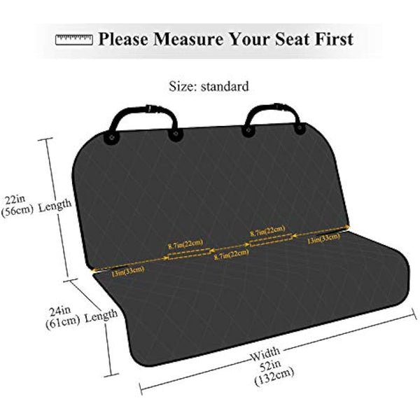 VIVAGLORY Dog Seat Covers, Dog Backseat Cover Pet Bench Protectors with Anti-Slip Backing, Car Seat Cover Back Seats Cover Rear Seat Covers for Dogs, Black, S