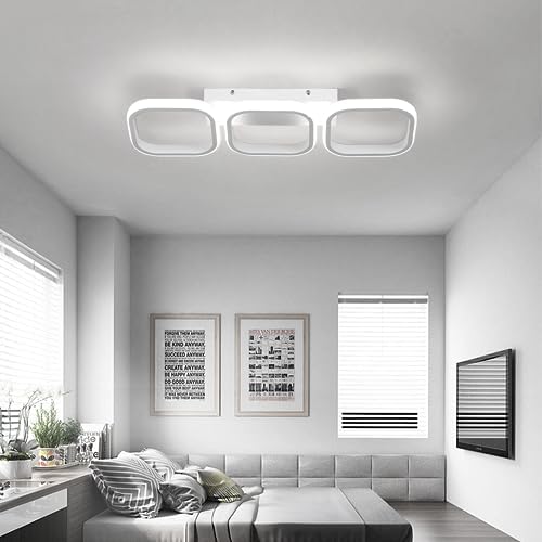 EIDISUNY Ceiling Light 3 Rectangles LED Latest Personality Simple White Modern Led Ceiling Light for Hallway Entrance Office Bedroom Kitchen Living Room Aisle - 54cm 33W Cool White Light 6000K (White)