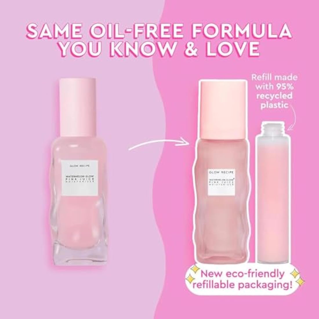 Glow Recipe Pink Juice Hydrating Face Moisturizer for Women & Men - Glass Skin Gel Moisturizer with Hyaluronic Acid & Watermelon - Lightweight, Fast-Absorbing Moisturizer for Dry Skin (50ml)