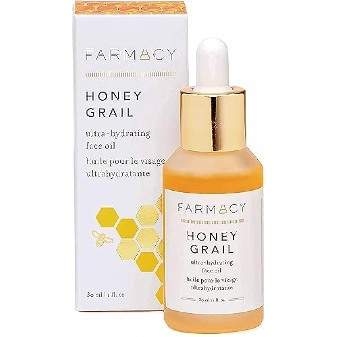 Farmacy Honey Grail Hydrating Face Oil Moisturizer for Dry Skin, Fine Lines & Wrinkles with Rosehip and Sea Buckthorn Oil