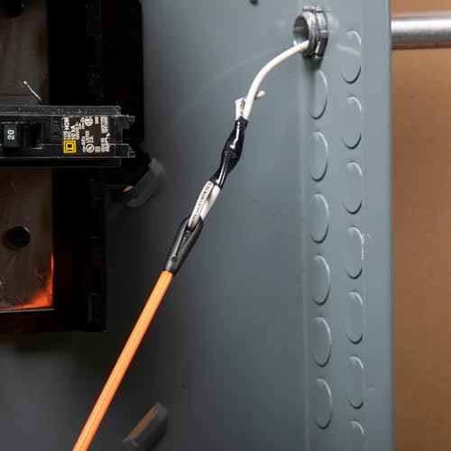 KLEIN TOOLS 56382 Fish Tape, Multi-Groove Fiberglass Wire Puller with Nylon Tip, Optimized Housing and Handle,Orange/Black, 15 m