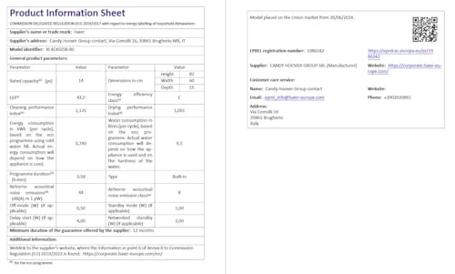 Haier XI1C3TB2FB-80 I-Pro Shine Series 4 Integrated Dishwasher, 11 place Setting, Black Bezel, C Rated