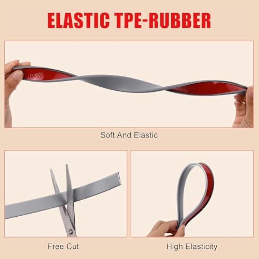 flintronic 5m*18mm U-Shape Flexible Furniture Edge Banding, Baby Safty Baby Edge Protector, Self Adhesive TPE Wood Edging Tape, DIY Furniture Edge Trim for Table, Cabinet, Furniture Restoration