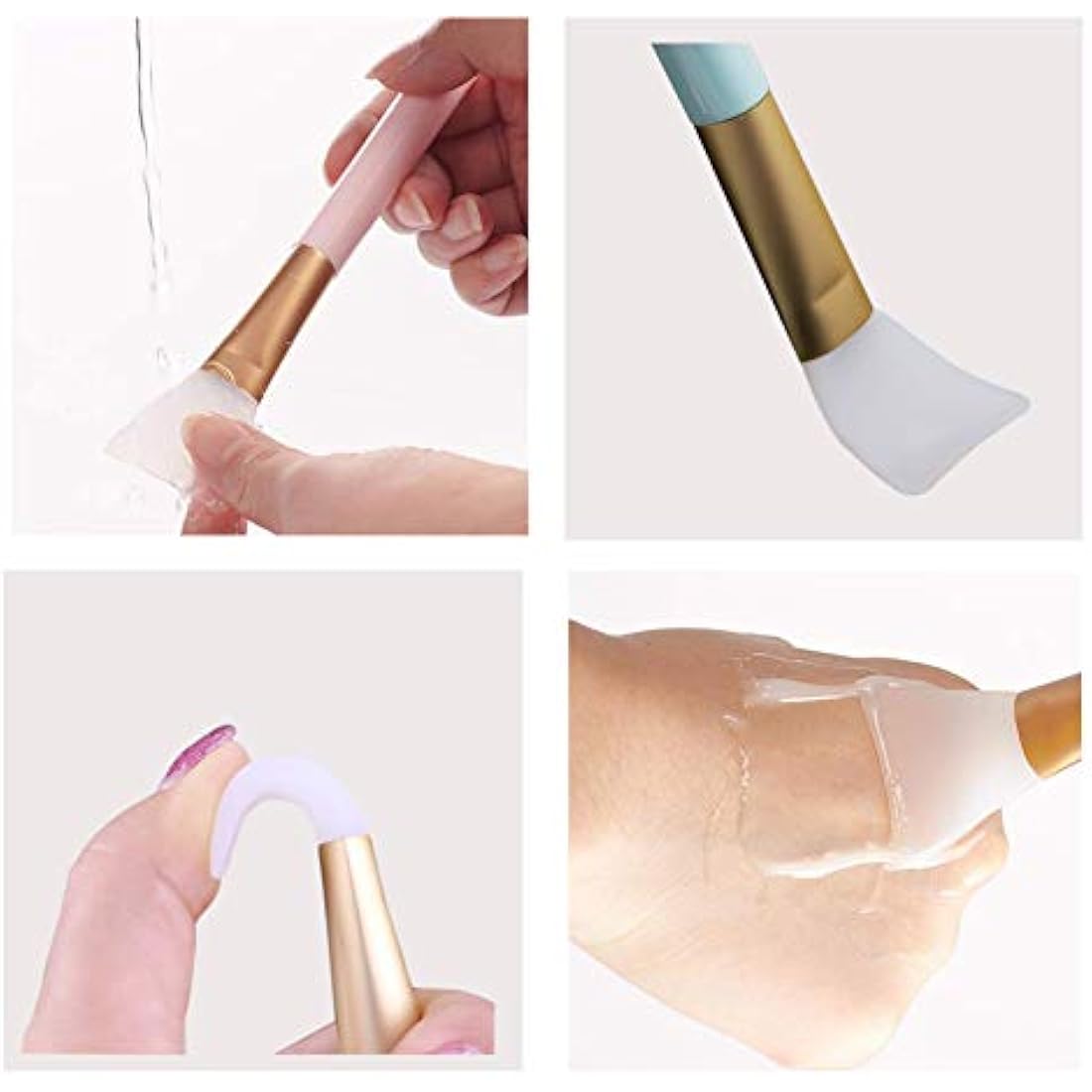 3 Pack Silicone Face Mask Makeup Brushes, Facial Mask Brush Skin Care Beauty Tool Silicone Cosmetic Brush Mud Mask Brush DIY Makeup Tool (Multicolor)