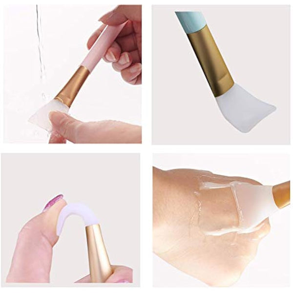 3 Pack Silicone Face Mask Makeup Brushes, Facial Mask Brush Skin Care Beauty Tool Silicone Cosmetic Brush Mud Mask Brush DIY Makeup Tool (Multicolor)