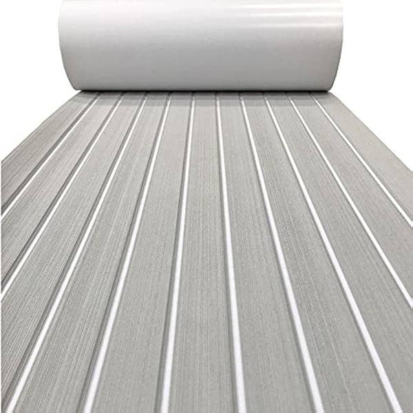 KXKZREN Boat Flooring EVA Foam Decking Sheet Faux Teak Marine Carpet Non-Slip Self-Adhesive Flooring Deck Mat for Boat Pontoon Motorboat RV Yacht Kayak Cooler Tops,240x112/90/60/41cm