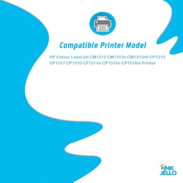 InkJello Compatible Toner Cartridge Replacement for HP Colour LaserJet CM1312 CM1312n CM1312nfi CP1215 CP1217 CP1510 CP1514n CP1515n CP1518ni (BK/C/Y/M, 4-Pack)