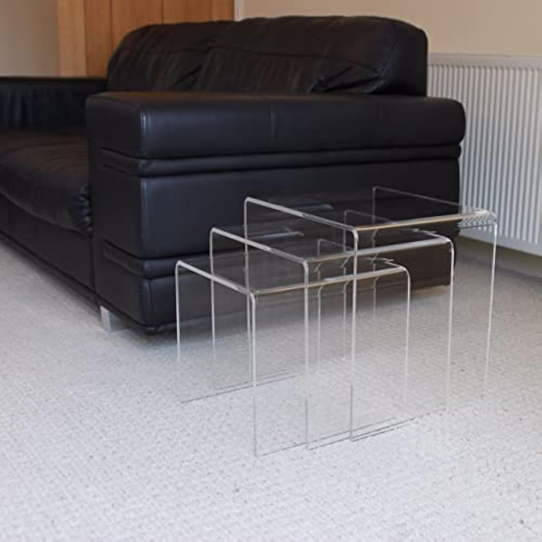 Acrylic Perspex Plastic Nest of Tables Living Room Table Hygienic Easy Clean