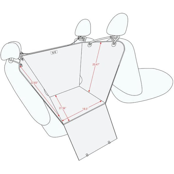 njnj Dog Car Seat Cover for Back Seat - Waterproof Dog Half Hammock for Cars, Scratchproof Pet Backseat Protector, Durable, Non-Slip Booster Seat for Small, Medium and Large Dogs, darkgray