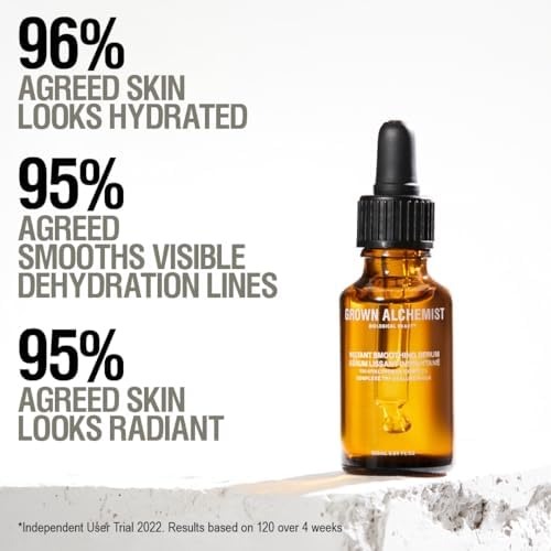 Grown Alchemist Smoothing Hyaluronic Acid Serum - Hydrating Serum with Organic Plant Derived Triple Weight Concentrated Hyaluronic Acid Serum For Face - Skin Barrier, Hydrating Face Serum - 25 ml