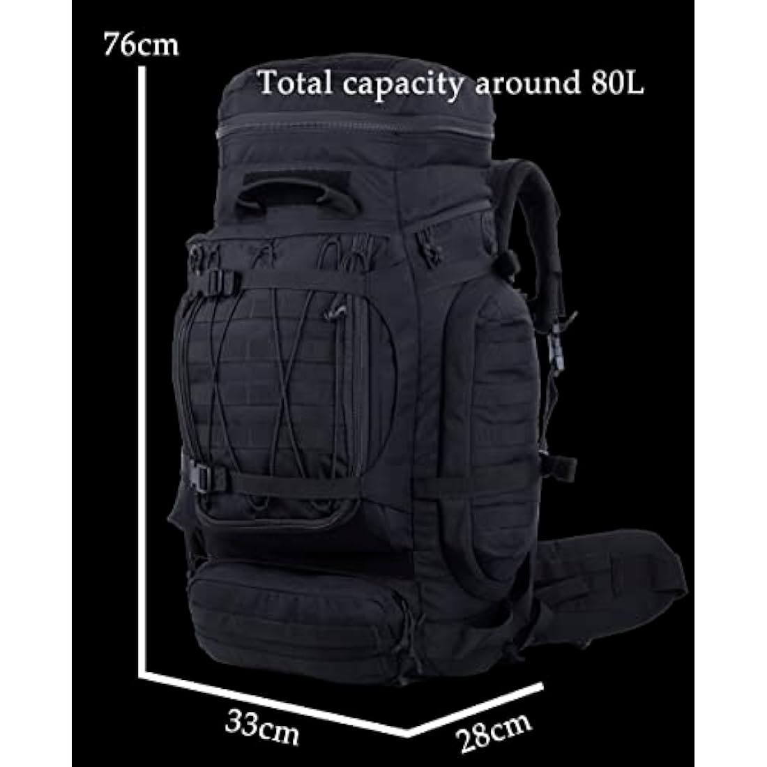 BACKFERRY Large Military Tactical Backpack Army Rucksack Internal Frame Hydration and MOLLE Compatible for Camping,Hunting,Backpacking,Hiking and Wild Adventure 70L