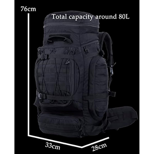 BACKFERRY Large Military Tactical Backpack Army Rucksack Internal Frame Hydration and MOLLE Compatible for Camping,Hunting,Backpacking,Hiking and Wild Adventure 70L