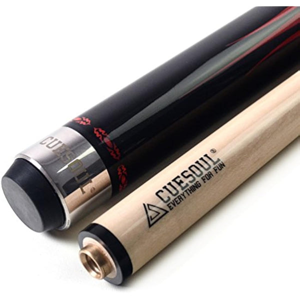 CUESOUL 58 Inches 19oz Joint Pool Cue Stick Billiards Premium Canadian Maple Pool Cue, Multi-layered Tip, 11.5/12.75mm Billiards Pool Cue Set Accessories