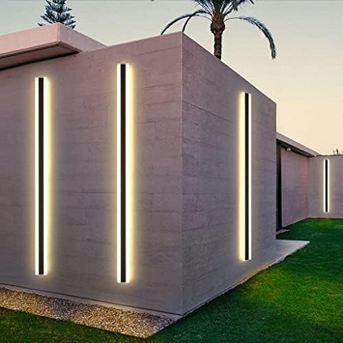 LED Long Wall Lamp Villa Wall Lamp Villa Porch Wall Lamp Outdoor IP65 Waterproof Wall Lights Black Long Light Bar Aluminum Outdoor Wall Lamp Acrylic Warm Light Garden Light-125CM,Warmes Licht