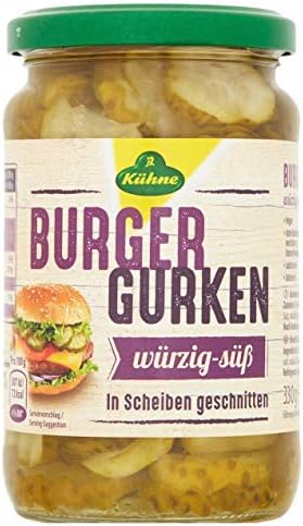 Kuhne Crinkle Cut Gherkin Slices 330g (Pack of 10)