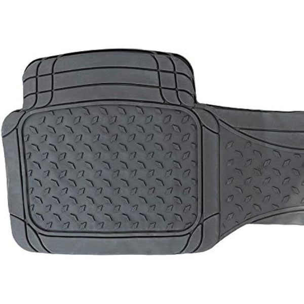 UKB4C 3 Piece Universal Fit Waterproof Heavy Duty Black Rubber Front & Full Length Rear Car Non-Slip Floor Mats SUV 4x4